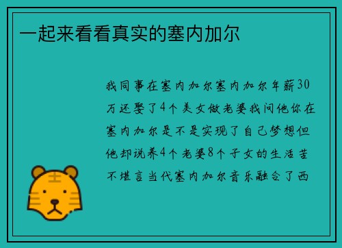 一起来看看真实的塞内加尔